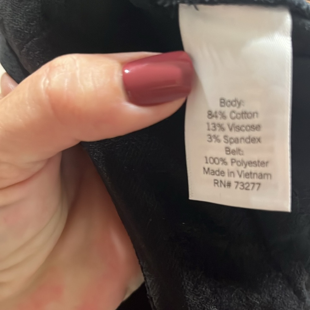 Lauren Conrad Black Velvet Holiday Pintuck Straight-leg Slacks EUC, Size 14 - Picture 8 of 8